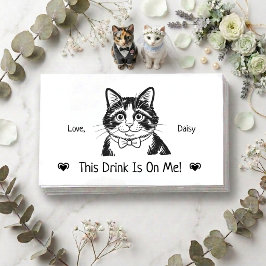 かわいい オーダーメイド 猫の結婚式 ドリンクチケット エンクロージャーカード