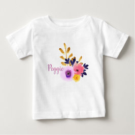 かわいい オーダーメイド 花のチュチュ ベビーTシャツ