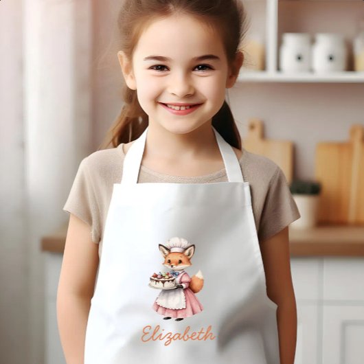 かわいい オーダーメイド Bakery Fox 子供用エプロン
