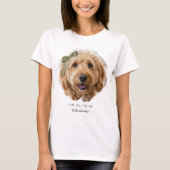 かわいい オーダー 写真 ペイントの筆跡 私は犬が好き Tシャツ (正面)