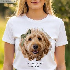 かわいい オーダー 写真 ペイントの筆跡 私は犬が好き Tシャツ