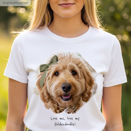 かわいい オーダー 写真 ペイントの筆跡 私は犬が好き Tシャツ