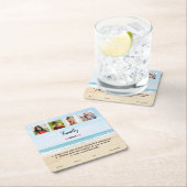 かわいい カスタム ファミリー フォト スクエアペーパーコースター (インサイチュ)