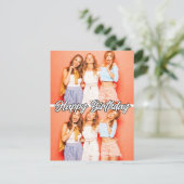 かわいい カスタム 2枚の写真 テンプレート 誕生日おめでとう ポストカード (スタンド正面)