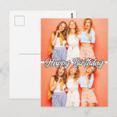 かわいい カスタム 2枚の写真 テンプレート 誕生日おめでとう ポストカード (正面/裏面)