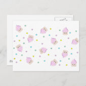 かわいい カップケーキのパターン ポストカード (正面/裏面)
