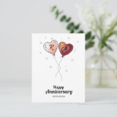 かわいい カップル 結婚記念日 ハート カード (スタンド正面)