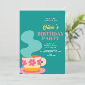 かわいい カップ 誕生日 招待状 (スタンド正面)