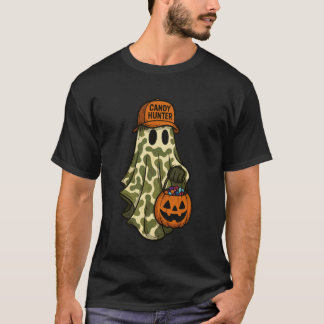 かわいい カモフラージュ ハロウィン おばけ パンプキン お菓子 ハンター スプー Tシャツ