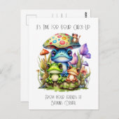 かわいい カラフルなカエル リマインダー カード (正面/裏面)