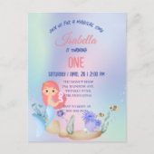 かわいい カラフルな人魚の虹の誕生日パーティーの子供たち ポストカード (正面)