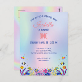 かわいい カラフルな人魚 レインボー 誕生日パーティー 子どもたち ポストカード