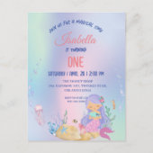 かわいい カラフルな人魚 レインボー 誕生日パーティー 子供たち ポストカード (正面)