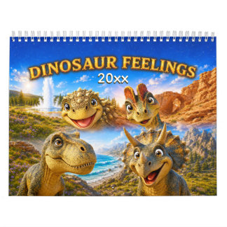 かわいい&カラフルな子供の恐竜 Dino カレンダー