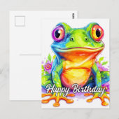 かわいい カラフルな小さなカエル君 ポストカード (正面/裏面)
