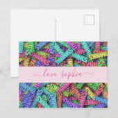 かわいい カラフルな感謝の気持ち ありがとう 名前を追加 ポストカード (正面/裏面)