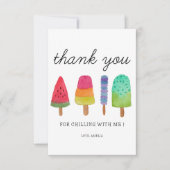 かわいい カラフルな アイスポップパーティー ありがとうカード サンキューカード (正面)