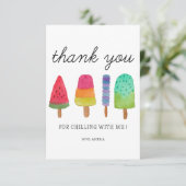 かわいい カラフルな アイスポップパーティー ありがとうカード サンキューカード (スタンド正面)