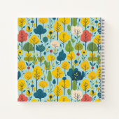 かわいい カラフルな 青と黄色の模様の子供向けスケッチ ノートブック (裏面)