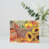 かわいい，カラフルカボチャ，ハロウィーン ポストカード (スタンド正面)