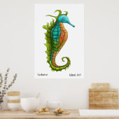 かわいい&カラフルシーホース水彩プリント ポスター (キッチン)
