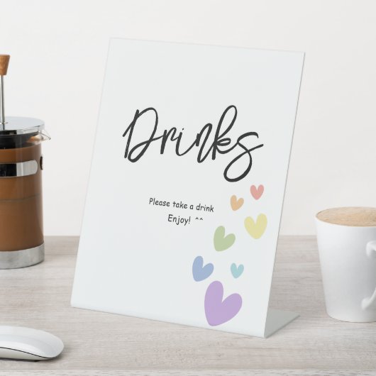 かわいい&カラフルハートベビシャワードリンク 台座サイン (インサイチュ)