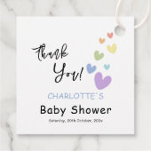 かわいい&カラフルハートベビーシャワー フェイバータグ (裏面)