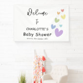 かわいい&カラフルハートベビーシャワー 横断幕 (インサイチュ)