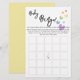 かわいい&カラフルハートベビービンゴゲームフライヤー