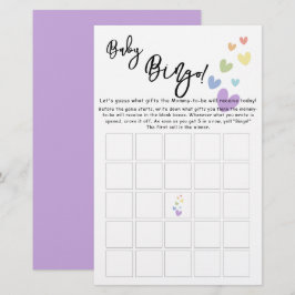 かわいい&カラフルハートベビービンゴゲームフライヤー