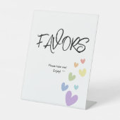 かわいい&カラフルハート赤ちゃんシャワーの好意 台座サイン (正面)