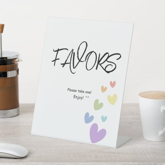 かわいい&カラフルハート赤ちゃんシャワーの好意 台座サイン (インサイチュ)