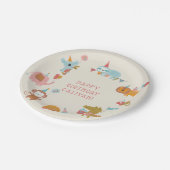 かわいい&カラフルパーティー動物子供の誕生日 ペーパープレート (アングル)