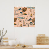 かわいい&カラフル動物&ユニコーン柄 ポスター (キッチン)