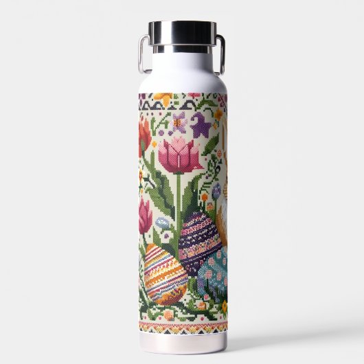 かわいい/カラフル春/イースターフェア島 ウォーターボトル (正面)