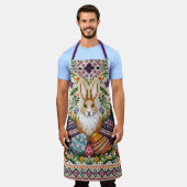 かわいい/カラフル春/イースターフェア島 エプロン (着用した状態)
