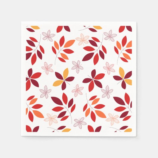 かわいい&カラフル紅葉パターン スタンダードカクテルナプキン (正面)