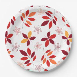 かわいい&カラフル紅葉パターン ペーパープレート