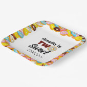 かわいい&カラフル2つのスイートドーナツ2nd誕生日の女の子 ペーパープレート (傾斜あり)