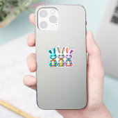 かわいい,カラフル3イースターバニー シール (スマートフォン)