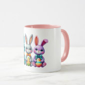 かわいい,カラフル3イースターバニー マグカップ (正面右)