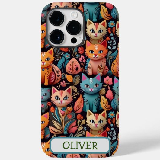  かわいい カラフル な 幻想的な 子猫 Case-Mate iPhoneケース (裏面)