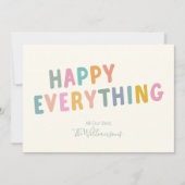 かわいい カラフル タイポグラフィー 幸せな 全て シンプル シーズンカード (正面)