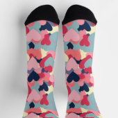 かわいい カラフル ハート柄 ソックス (上部)