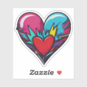 かわいい カラフル ハート ステッカー - バレンタイン ステッカー シール (シート)