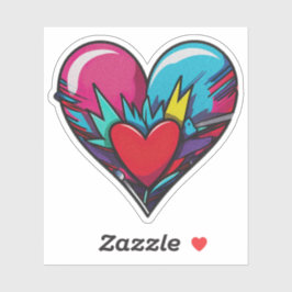 かわいい カラフル ハート ステッカー - バレンタイン ステッカー シール