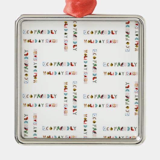かわいい カラフル ファン エコフレンドリー ホリデーシーズン メタルオーナメント (正面)