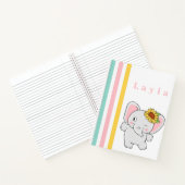 かわいい カラフル ファン エレファント キッズ ノートブック (内部)