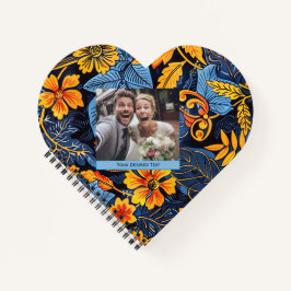 かわいい カラフル ブルー グリーン 花柄 スパイラル ノートブック