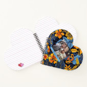 かわいい カラフル ブルー グリーン 花柄 スパイラル ノートブック (内部)